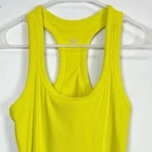 ALO Yoga Ribbed Racerback Tank Top Womens Size Medium Yellow Athletic Workout